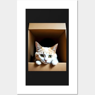 Cat inside a box - Modern digital art Posters and Art